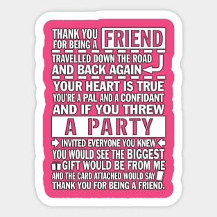 Thank you for being a Friend! Sticker